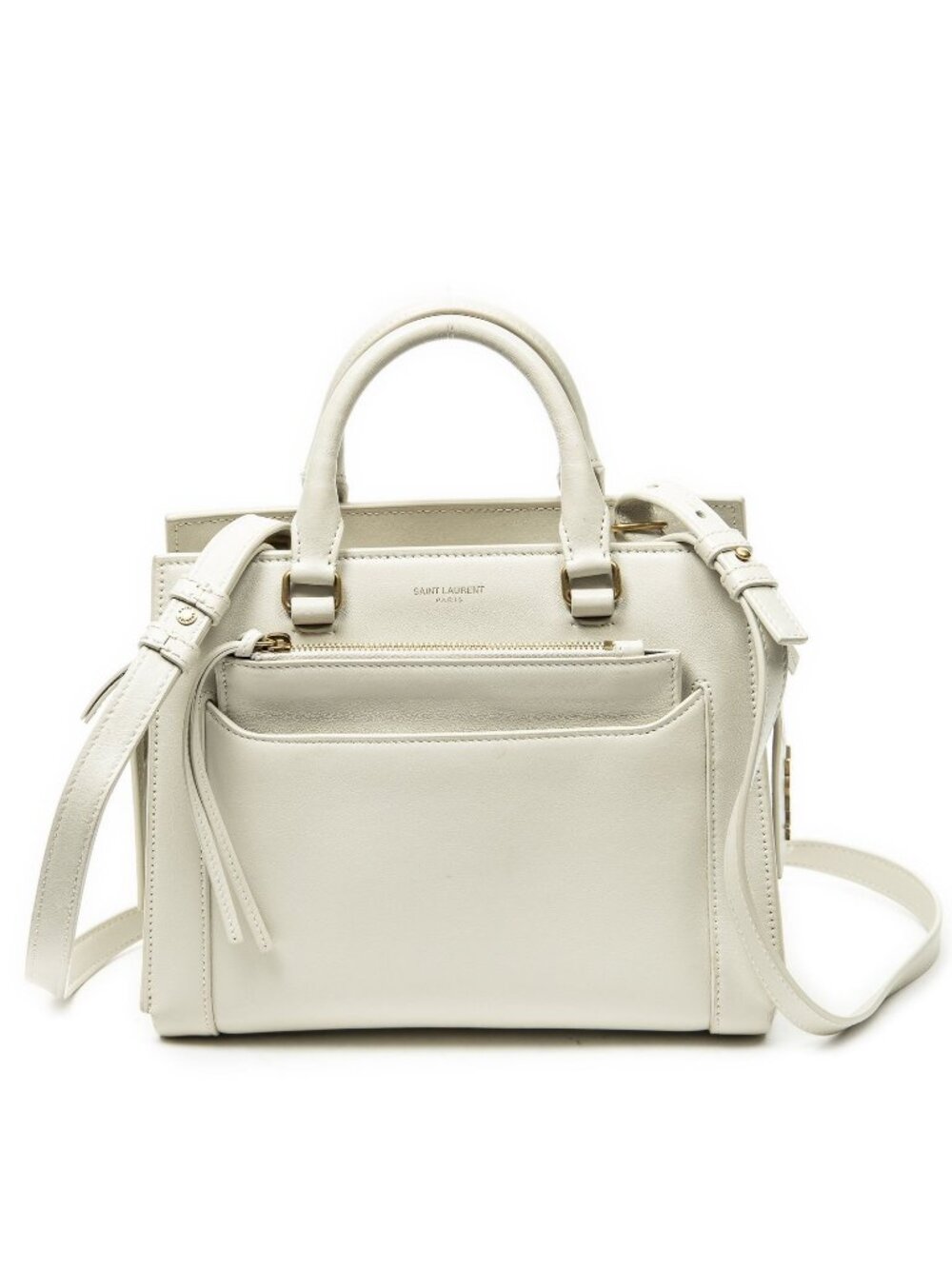 Saint Laurent Small Eastside Tote Bag Ivory Gray Leather